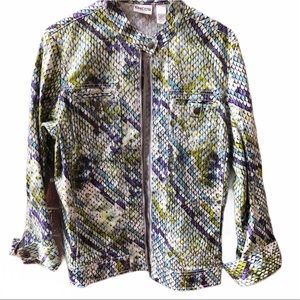 CHICO’S - Gorgeous Pastel Zip Up Snakeskin Jacket